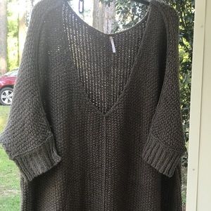 Free People Tunic Sweater Olive Green Medium Knit